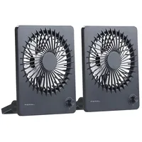 Pearl 2er-Set Kompakter Akku-Tisch- & Wandventilator, stufenlos einstellbar