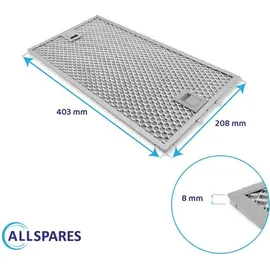 Allspares Metall-Fettfilter 403x208x8mm