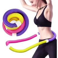 Sport-Knight® Hula-Hoop-Reifen Bauchtrainer Hula Hoop mit Rückfederung – Spiral-Fitnessreifen gelb|lila