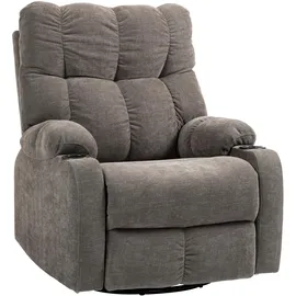 Homcom Relaxsessel mit Liegefunktion 96 x 108 x 0 cm Braun/Bronze drehbar