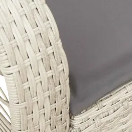 vidaXL Garten-Schaukelstuhl mit Kissen Hellgrau Poly Rattan