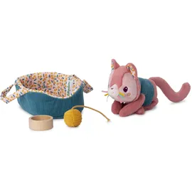 Lilliputiens Katze mit Körbchen - Multicolor - Rosa