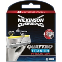 Wilkinson Sword Quattro Titanium Precision Rasierklingen Klingen, für Herren Rasierer, 8 St