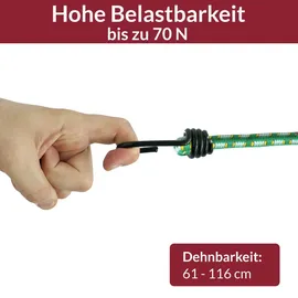 DEUBA Spanngummi Set Metallhaken 61cm Expander Gepäckspanner Universal Gepäckgummi Spannseil