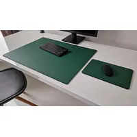 Profi Mats Schreibtischunterlage mit Mauspad Sanftlux Kunst Leder in 12 Farben 3 Gr. grün 70 cm