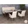 MCW Esszimmer-Set MCW-G55, 2er-Set Stuhl mit Armlehne+Sitzbank 180cm, Edelstahl gebürstet Stoff/Textil Chenille ~ creme