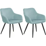 Beliani Esszimmerstuhl, Schwarz, Blau, Textil, 59x78x62 cm, Esszimmer, Stühle, Esszimmerstühle, Vierfußstühle