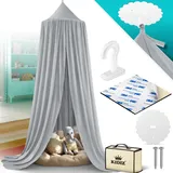 Kidiz KIDIZ® Baldachin Kinderzimmer Betthimmel babybett für Schlafzimmer Inkl. Aufbewahrungstasche ohne Bohren Saumlänge ca. 270cm Moskitonetz Insektenschutz Kinder Spielzelte