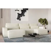 MOEBLO Wohnlandschaft DENVER U MINI, aus Cord, Couch Cord für Wohnzimmer Schlafsofa Sofagarnitur Sofa Eckcouch U-Form Cordstoff, Eckcouch Wohnlandschaft Sofa mit Ottomane Eckgarnitur Polsterecke, mit Schlaffunktion und Bettkasten