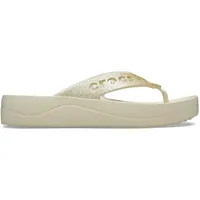 Crocs Damen Baya Platform Flip Keilsandale, Knochenfarben, 42 EU