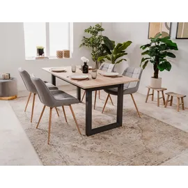 furn.design Malta 160 x 75 x 90 cm Eiche Sonoma schwarz