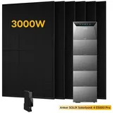 Anker Balkonkraftwerk 3000W Anker SOLIX Solarbank 4 E5000 Pro All-in-One Stromspeicher, (Optional: 0-5 × Anker BP5000 Erweiterungsakku, inkl. Anker Smart Meter Gen 2 und 6x Sunpro 500W Solarmodule), PV Speicher mit Notstromfunktion