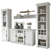 Furn.design Wohnwand weiß Landhaus Schrankwand 4-teilig 293 x 207