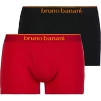 bruno banani Herren Boxershorts, »Boxershort 2er Pack Quick Access Unterhose, einfarbig, Baumwolle Schwarz/Rot L