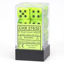 Chessex 27630 Dice, grün, 16mm