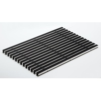 ACO Schuhabstreifermatte Alu schwarz, mit Gummistreifen, 75 x 50