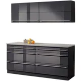 WIHO KÜCHEN Küchenzeile Chicago 180 cm grau