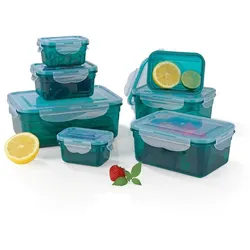 GOURMETmaxx Frischhaltedosen Klick-it 14-tlg. - smaragd/transparent