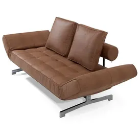 Innovation Living Schlafcouch Leder 2-Sitzer Braun