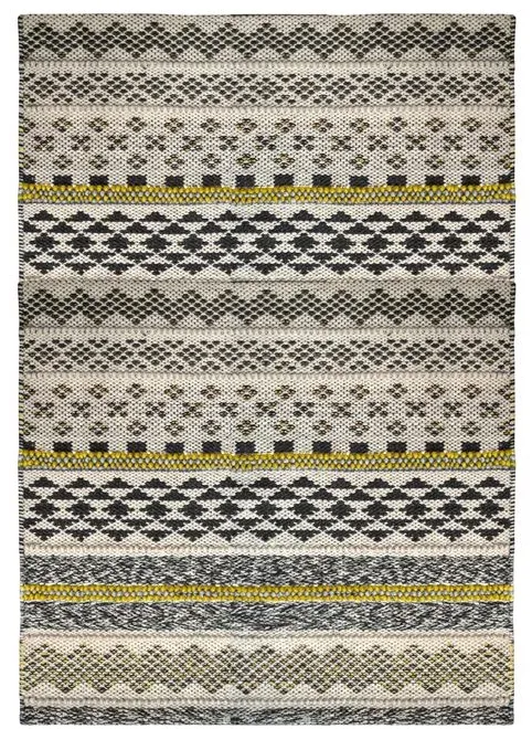 pad Webteppich Nova 170 x 240 cm Wolle Gelb Mustard