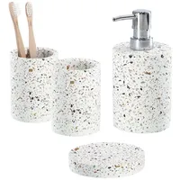 Zeller 4-teiliges Badaccessoire-Set Terrazzo - Zement