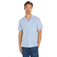 Tommy Jeans Kurzarmhemd »TJM LINEN BLEND CAMP SHIRT EXT«, blau