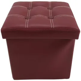 Mobili Rebecca Sitzwürfel 30 x 30 x 30 cm Kunstleder Rot/Bordeaux