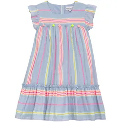 Sommerkleid DANAMADE "DANAMADE Dresses DZABA", Mädchen, Gr. 110, EURO, blau, Oberstoff: 100% Baumwolle / Futter: 100% Baumwolle, Kleider
