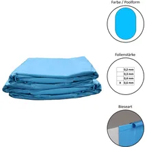 Waterman Ersatzfolie Ovalformbecken Blau 1100x550x150 cm