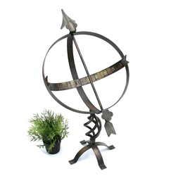 DanDiBo Sonnenuhr Uhr aus Metall Schmiedeeisen Wetterfest 72 cm Patina Gartendekoration
