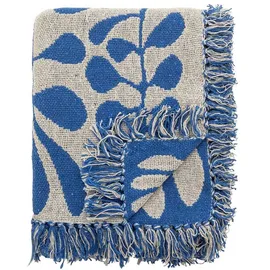 Bloomingville Nevine Plaid 130 x 160 cm Blau/Beige