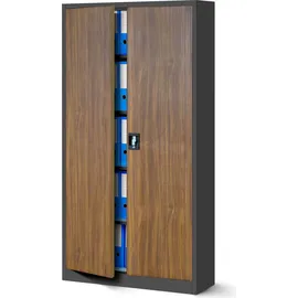 Jan Nowak C001 Aktenschrank 185 x 90 x 40 cm Anthrazit/Holzoptik