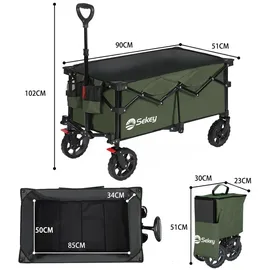 Sekey Bollerwagen faltbar 150 kg grün