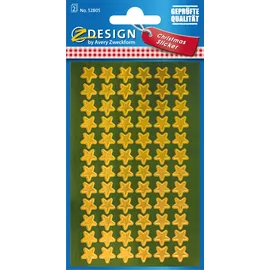 Avery Zweckform Weihnachts-Sticker Sterne gold 144 Aufkleber