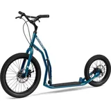Yedoo Mezeq Roller Scooter Tretroller / Dogscooter - für Erwachsene und Teenager, bis 150 kg, mit Luftreifen 20/16, Scheibenbremsen und verstellba... - Blau