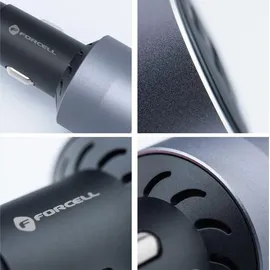 forcell F-ENERGY Alu Autoladegerät 2 x Typ C + USB A PD QC4.0 SFC2.0 4.5A 65W grau