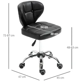 Homcom Arbeitshocker Kunstleder Dunkelgrau