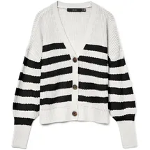 Vero Moda VMLEA LS V-Neck Cuff Cardigan Schwarz/Weiß XS