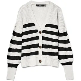 Vero Moda VMLEA LS V-Neck Cuff Cardigan Schwarz/Weiß XS