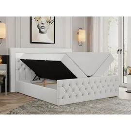 MKS Meble Boxspringbett 200 x 200 cm H4 Weiß