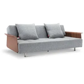 Innovation Living Schlafsofa mit Armlehnen Long Horn Excess Stoff Grau Granit