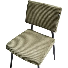Beliani Esszimmerstuhl 2er Set STURGIS Cord Olivgrün