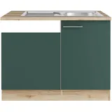 OPTIFIT Savona405 Spülenschrank-Set Steingrün