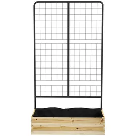 Outsunny Hochbeet mit Rankhilfe 80 x 38 x 145 cm Naturholz