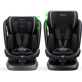 XOMAX 946i Kindersitz drehbar 360° mit ISOFIX, Liegefunktion I mitwachsend I 0-36 kg, 0-12 Jahre, Gruppe 0/1/2/3 I 5-Punkt-Gurt und 3-Punkt-Gurt I Bezug abnehmbar, waschbar I ECE R129