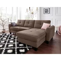 sit&more Ecksofa SIT & MORE "Varese L-Form", braun (schoko), B:253cm H:91cm T:167cm, Bedruckte Microfaser (100% Polyester);Luxus-Microfaser ALTARA NUBUCK (100% Polyester);Struktur (100% Polypropylen), Sofas, Ecksofa, mit Federkern, wahlweise mit Bettfunktion und