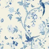 Laura Ashley Vliestapete Summer Palace 10 m x 0,52 m blau 34193