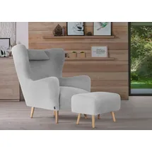 Home Affaire Sessel »Telford auch in Fellimitat, Sessel B/T/H: 77/92/106 cm«, wahlweise und ohne Hocker, in vielen Bezugsqualitäten, grau