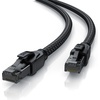 Patchkabel CAT 8 mit Baumwollummantelung, Gigabit Ethernet LAN Kabel - Black Series, 40 Gbit/s S/FTP PIMF Schirmung, Netzwerkkabel - 15m