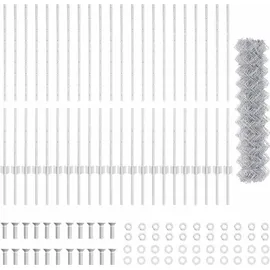 vidaXL Zaun mit Pfosten 1,2 x 25 m Silber/Stahl